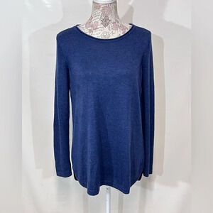 MAGASCHONI Navy Blue scoop neck sweater‎ size L.